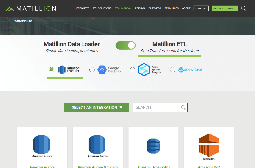 Fivetran Vs Matillion Vs Hevo Data-Matillion Integrations.